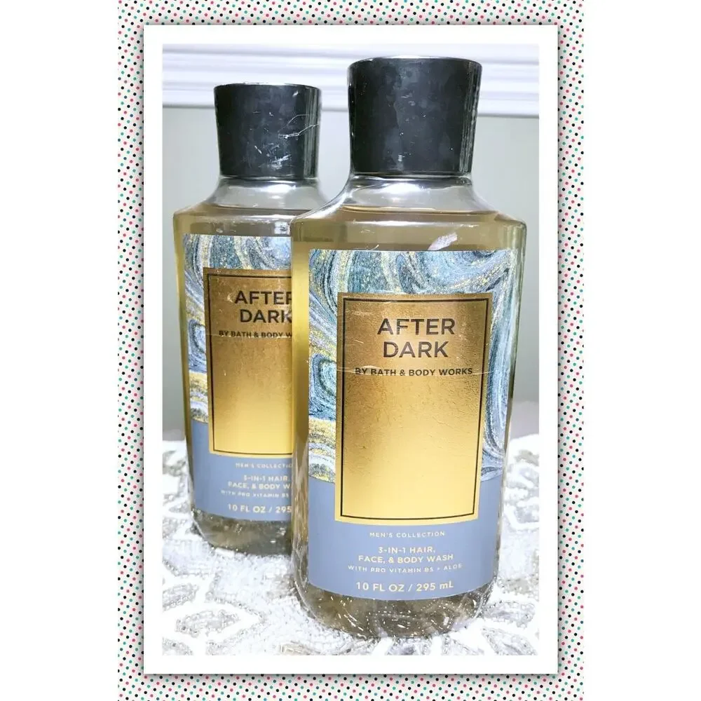 Bath & Body Works AFTER DARK Men's 3-in-1 Hair Face Body Wash Shower Gel x2